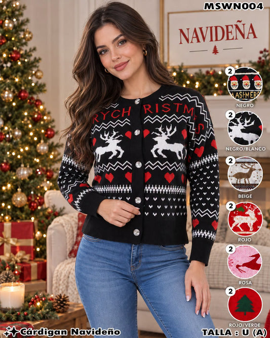MSWN004 - Cárdigan Navideño para Mujer