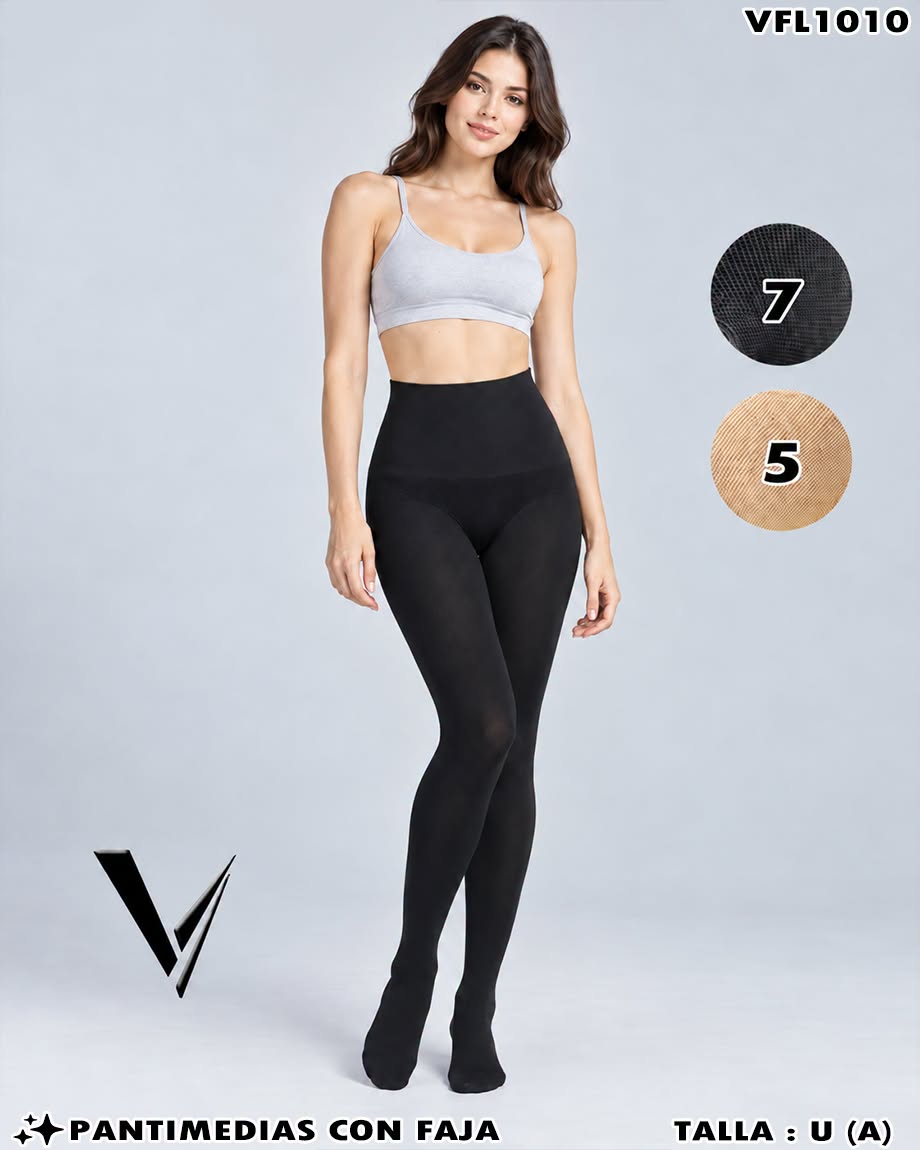 VLF1010 - Pantimedias con Faja de Cintura Alta