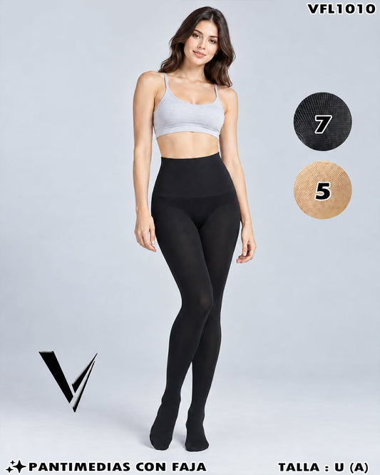 VLF1010 - Pantimedias con Faja de Cintura Alta