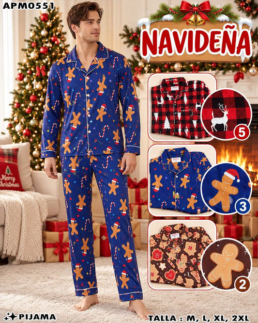 APM0551 - Pijama Navideña de 2 Piezas para Caballero