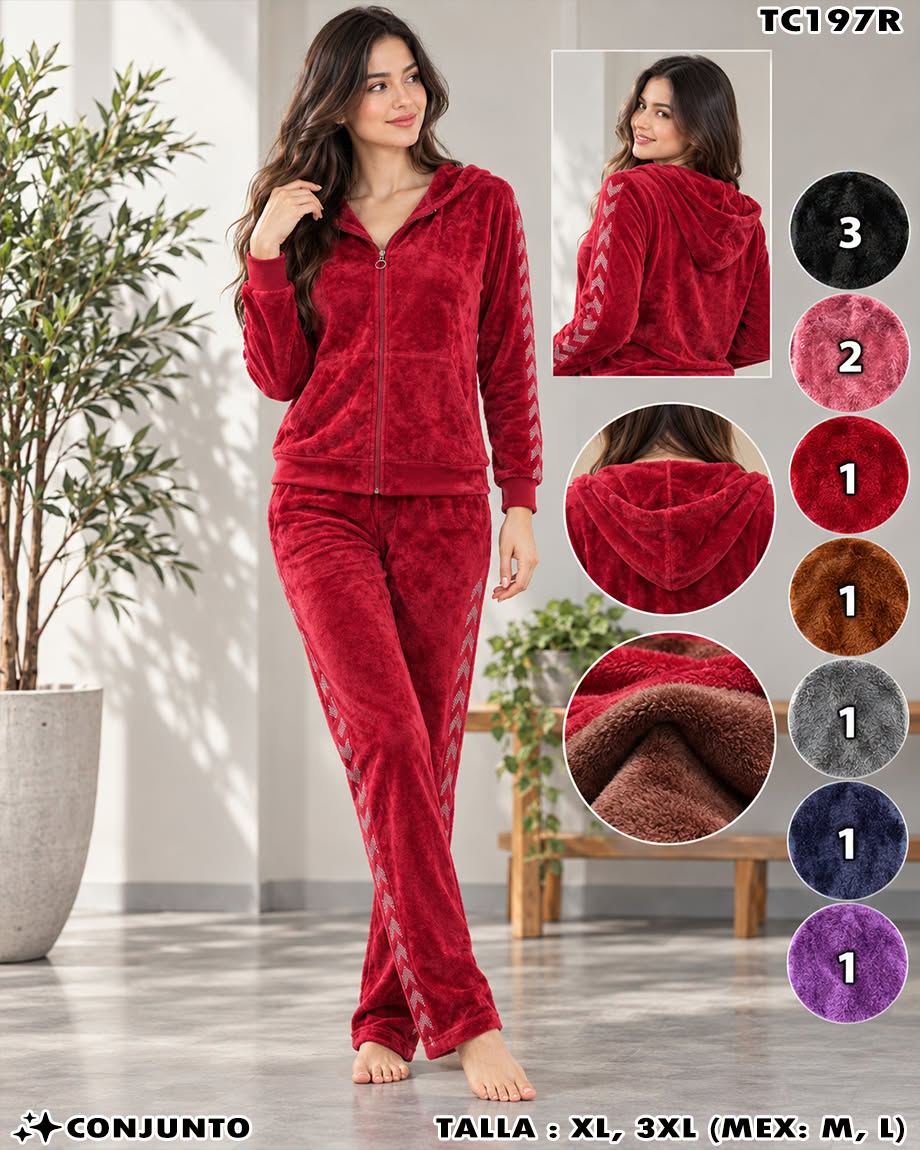TC197R - Conjunto Deportivo Térmico para Dama con Capucha