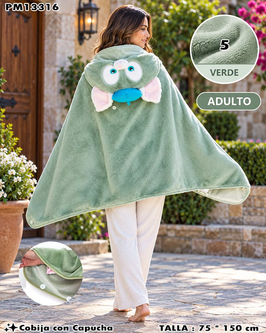 PM13316 - Cobija con Capucha de Personaje para Adulto