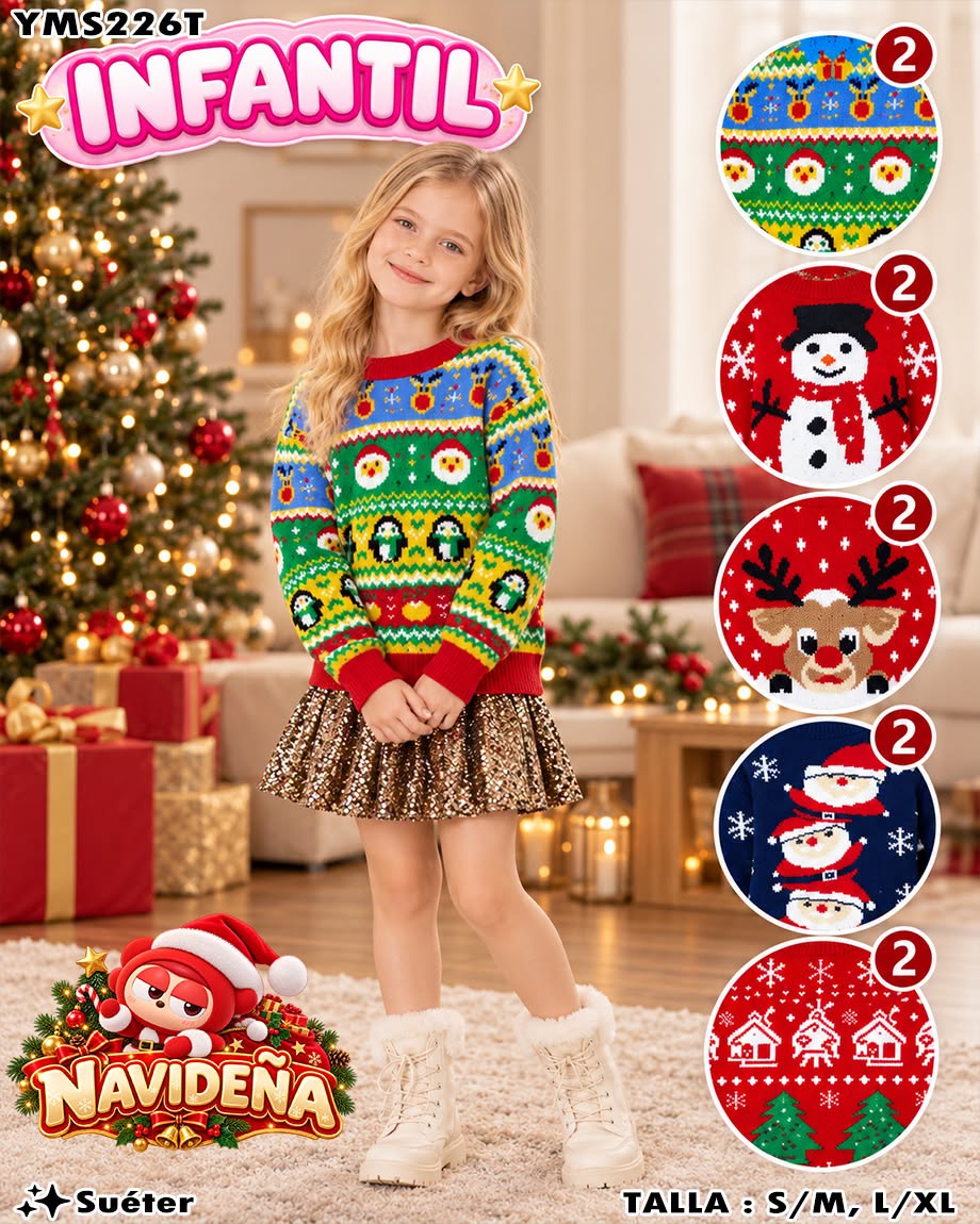 YMS226T - Suéter Navideño Infantil
