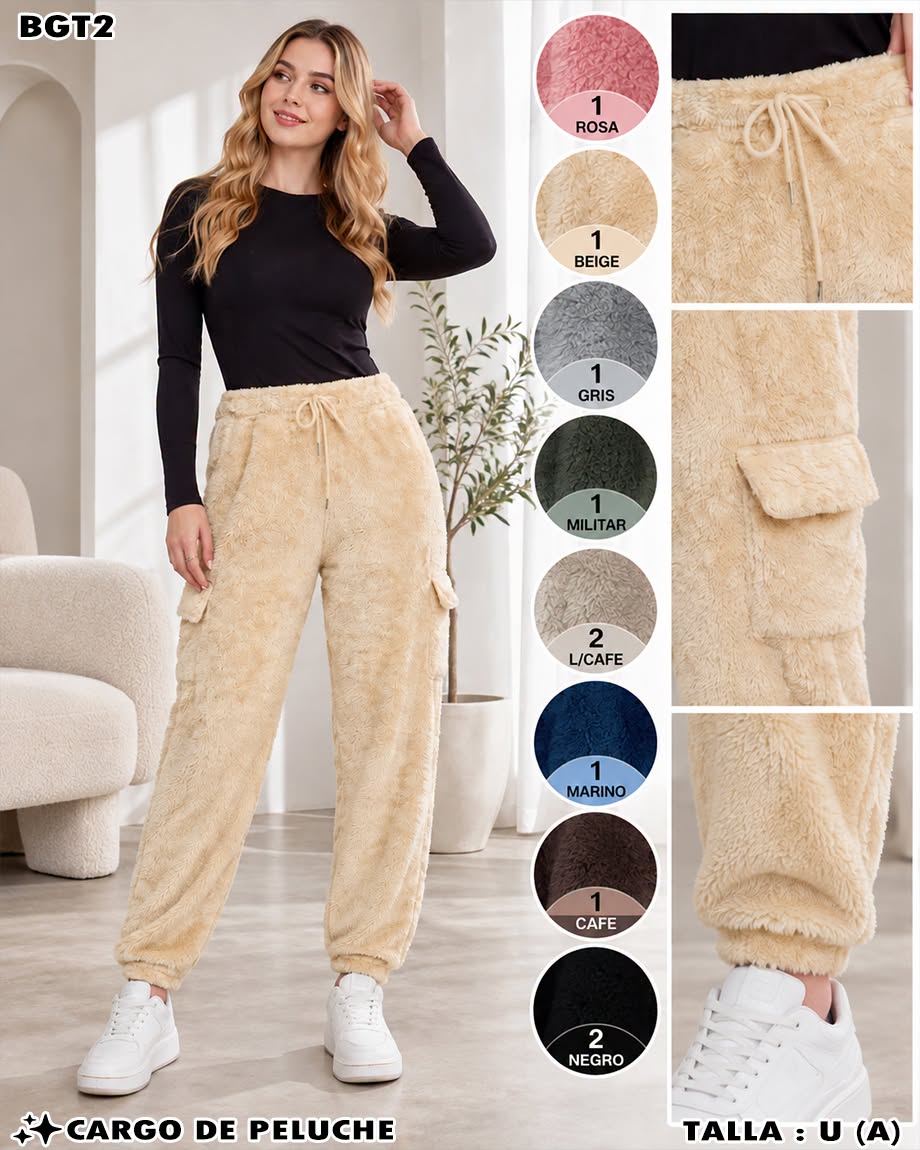BGT2 - Pantalón Cargo de Peluche