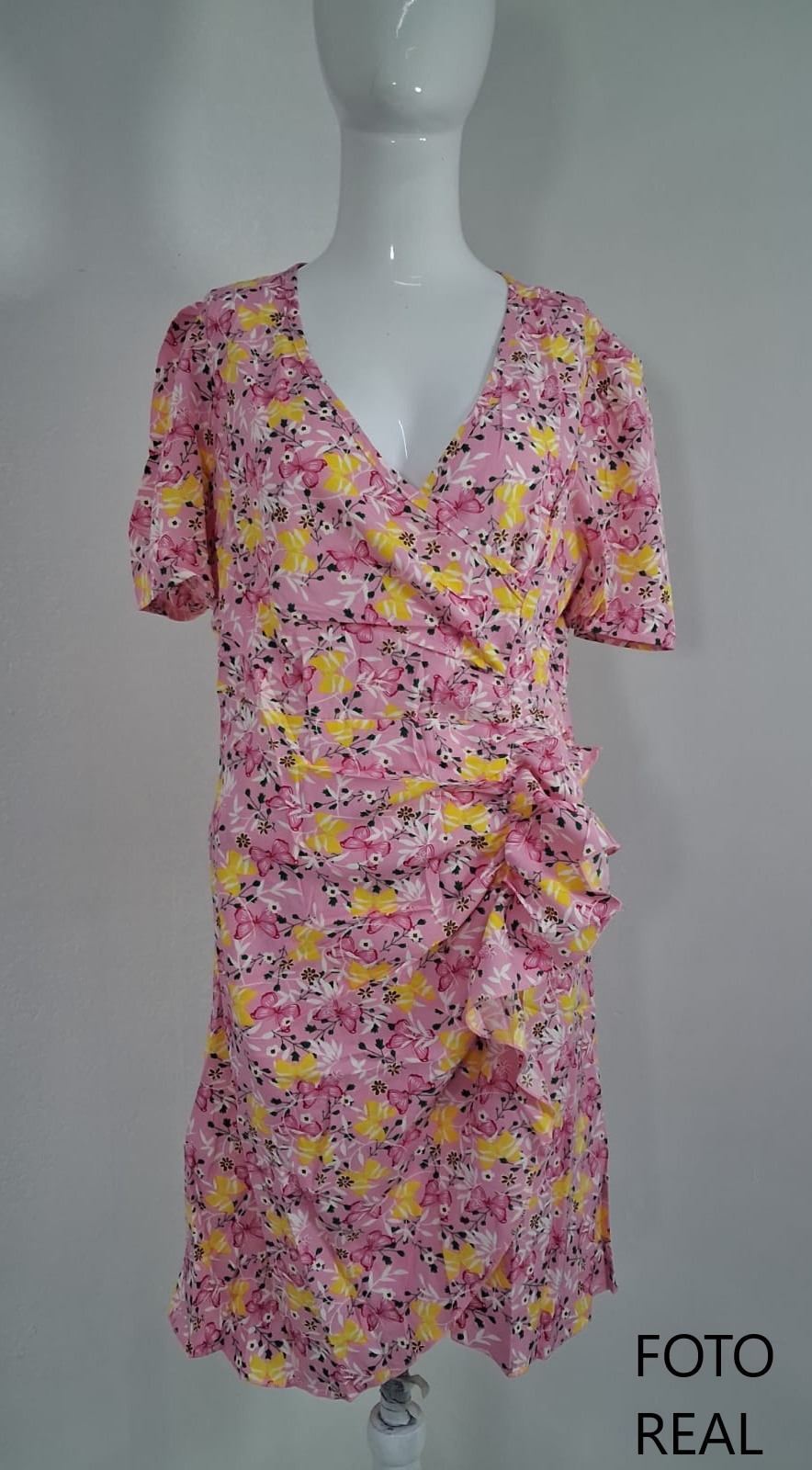 TQ9930 - Vestido Floral Cruzado Elegante