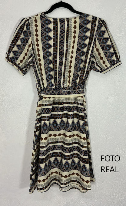 TQ9959 - Vestido Camisero Estampado Boho