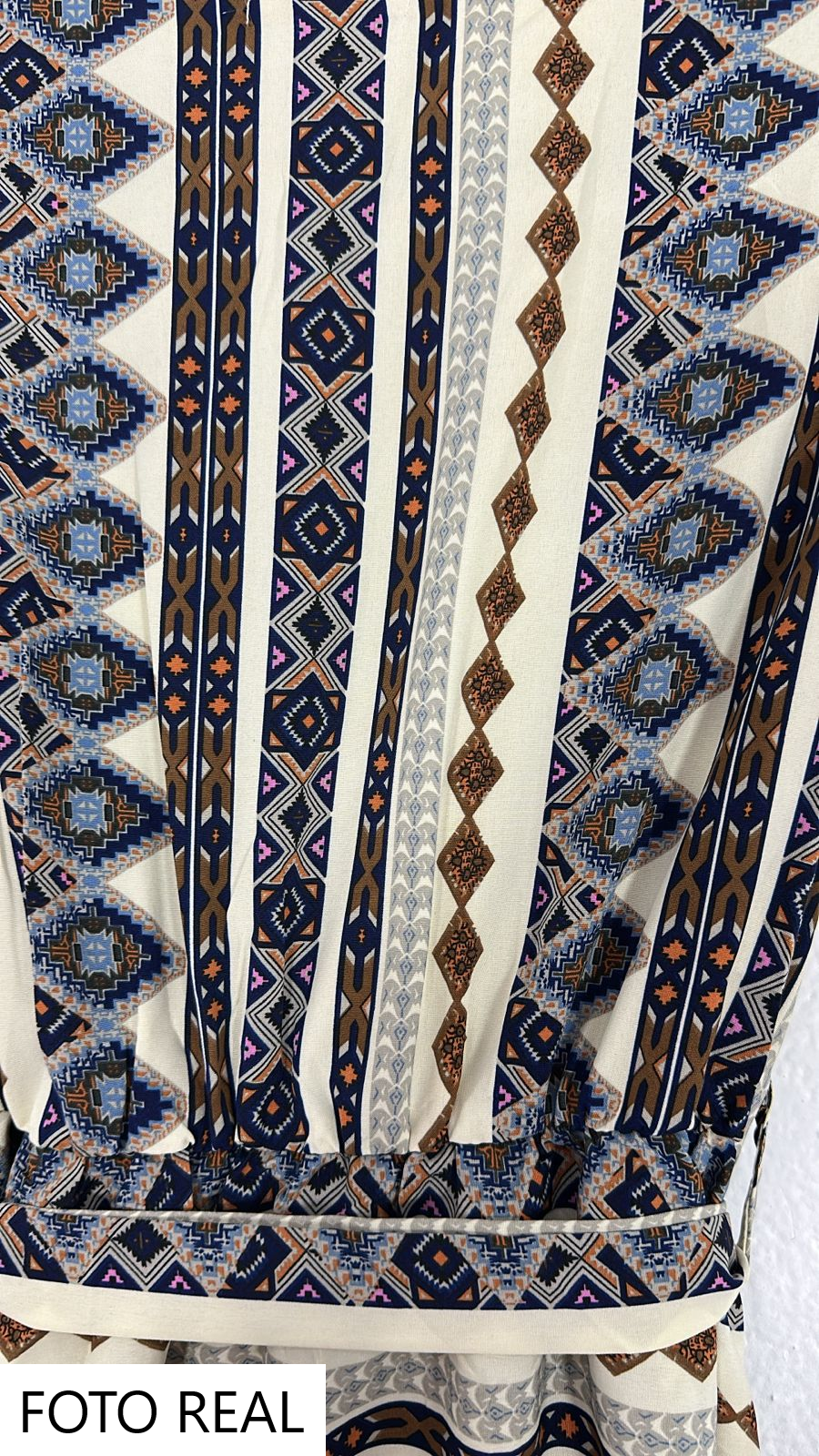 TQ9959 - Vestido Camisero Estampado Boho