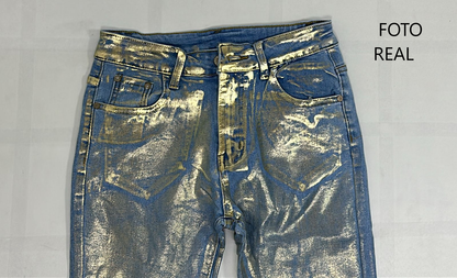 HH00313 - Pantalón entallado metálico