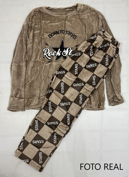 HSUV - Pijama Polar Estampada para Caballero