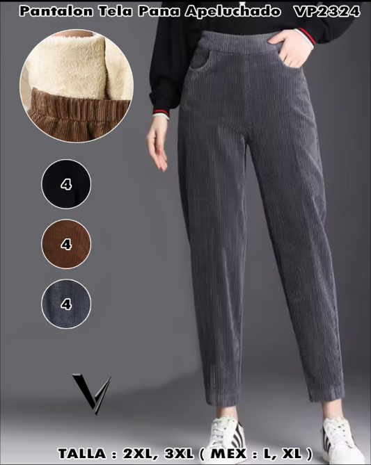 VP2324 - Pantalon Tela Pana Apeluchado