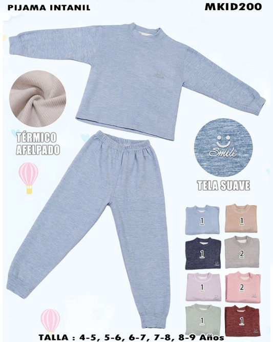 MKID200 – Pijama Infantil Térmico Afelpado