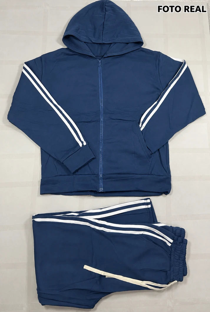 T4420 - Conjunto Deportivo para Dama con Capucha y Franjas