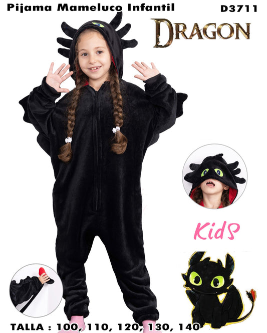 D3711 - Pijama mameluco infantil “Dragón”