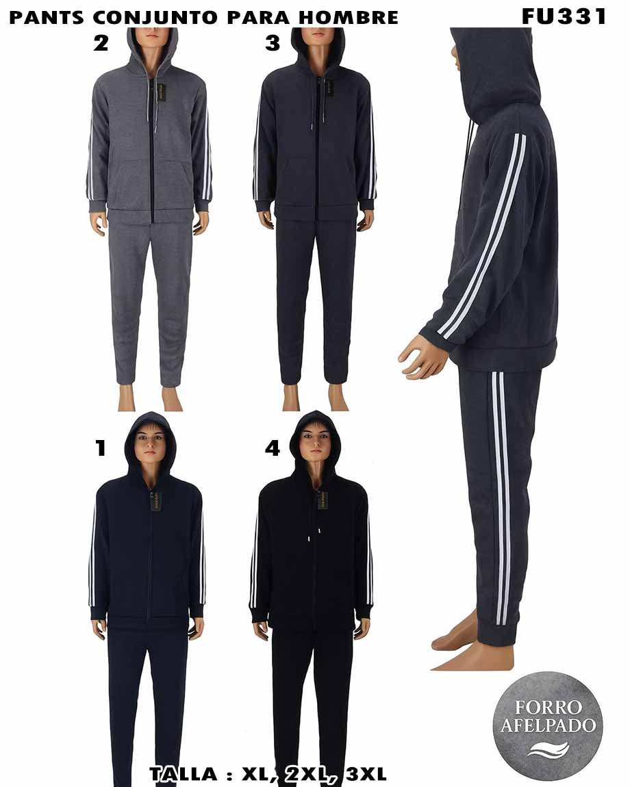 FU331 – Conjunto Deportivo para Hombre con Forro Afelpado
