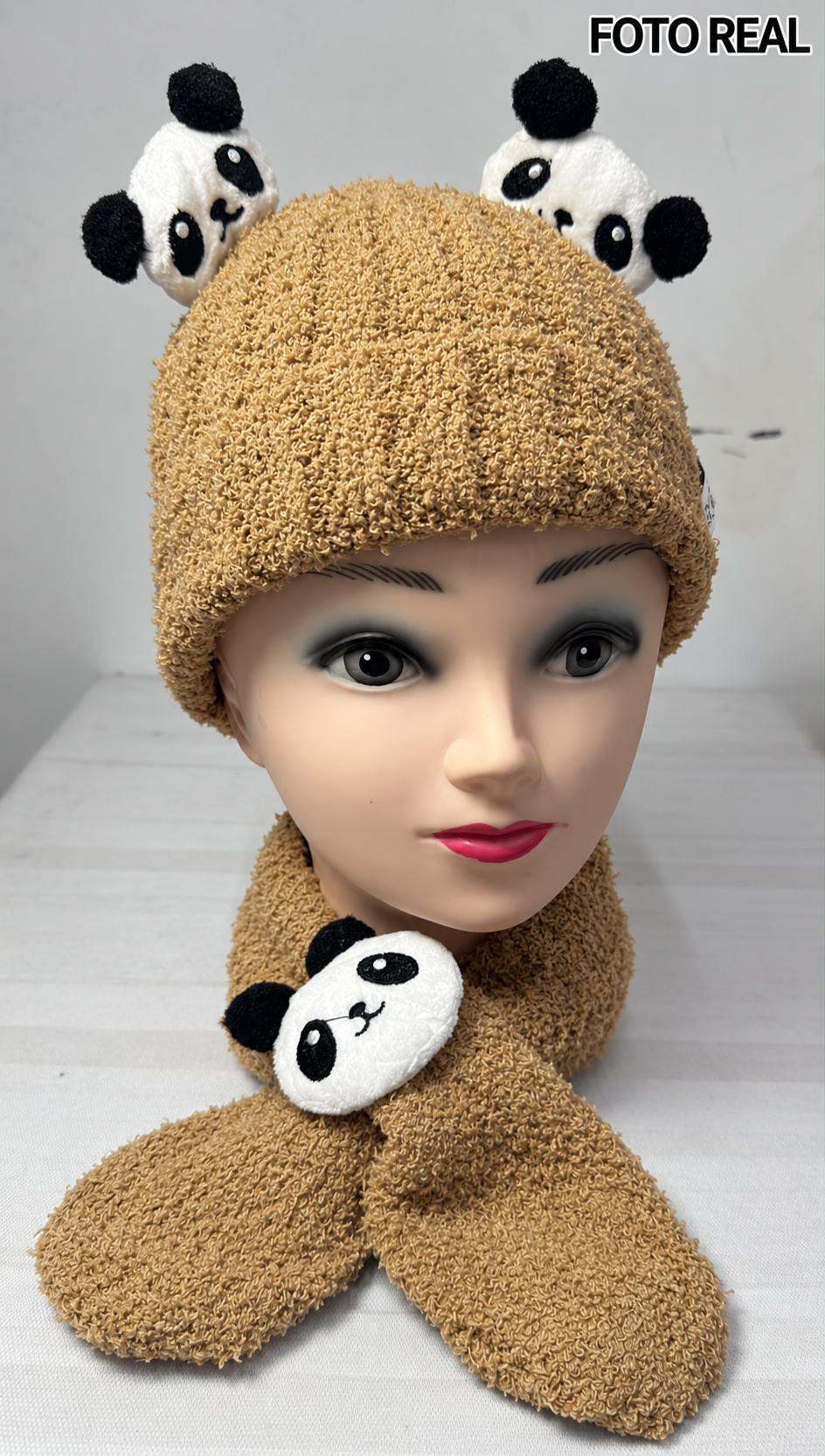 VHK322 - Set Infantil de Gorro con Bufanda de Panda