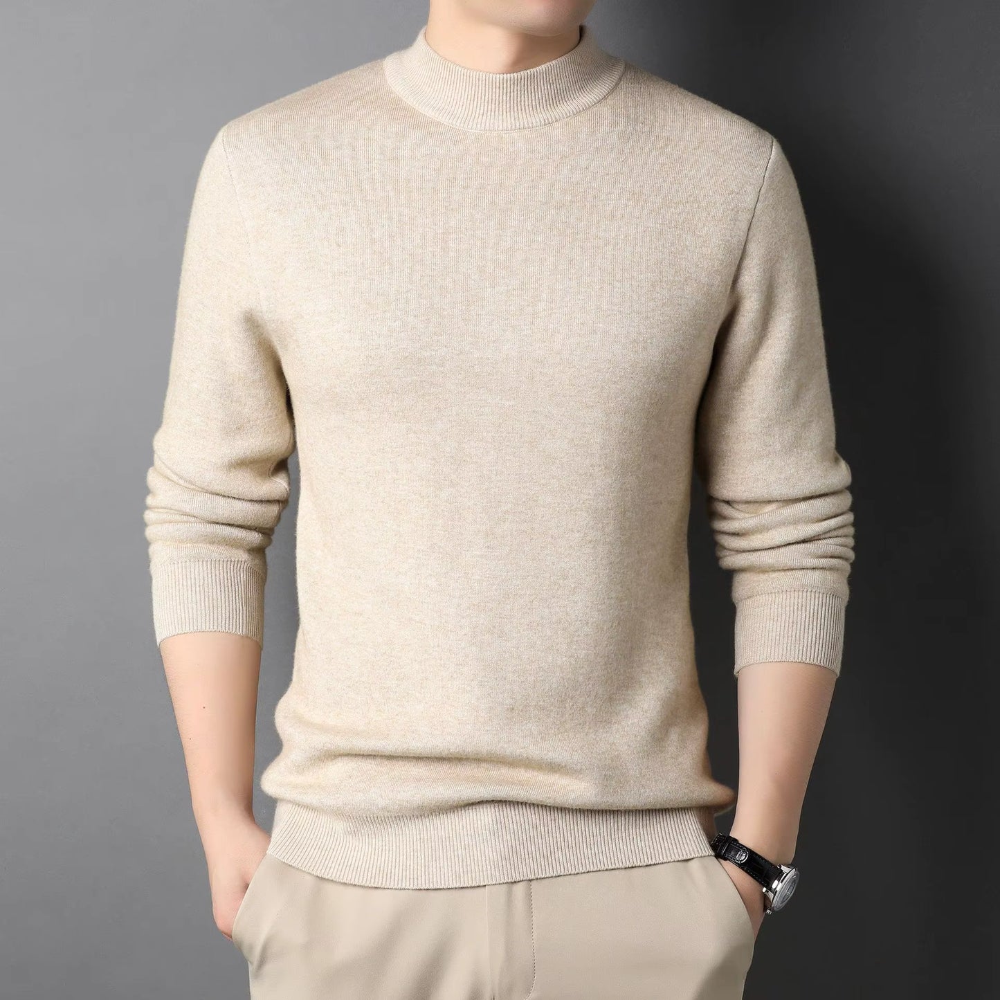 VS902 - Suéter para hombre cuello mock
