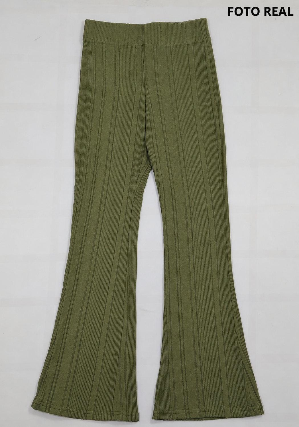 RPW025 - Pantalón Acampanado Acanalado para Dama