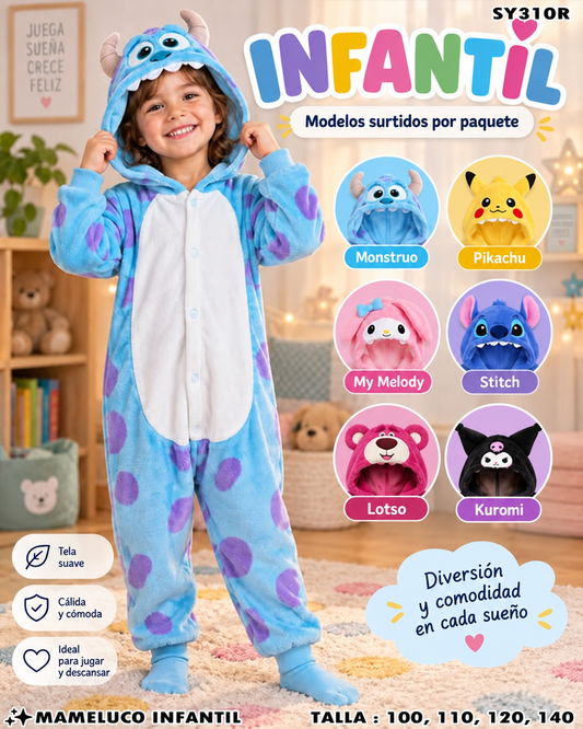 SY310R - Mameluco Infantil de Personajes