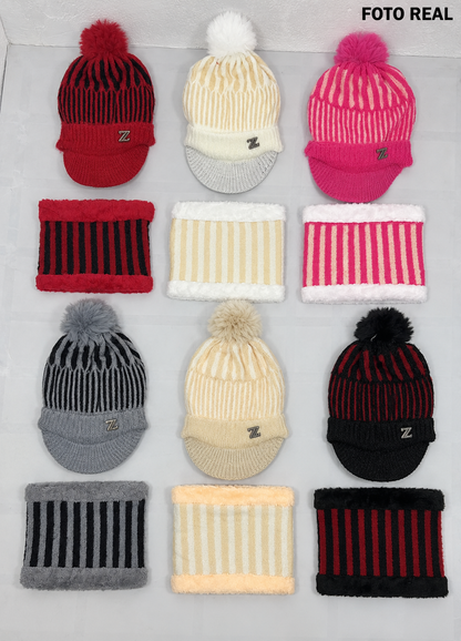 VH005 - Gorro con Bufanda Afelpada