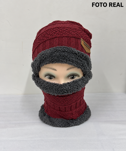 VHK002 - Gorro con Bufanda Infantil Afelpada