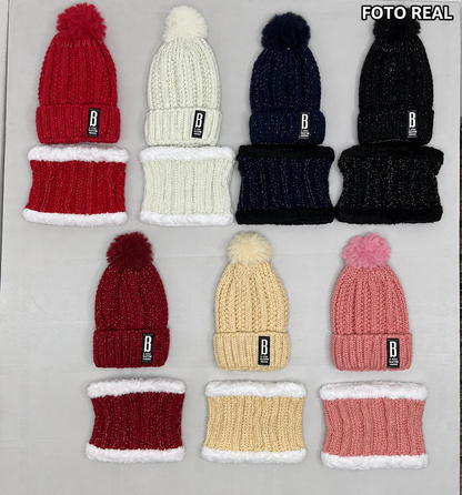 VH001 - Gorro con Bufanda Afelpada