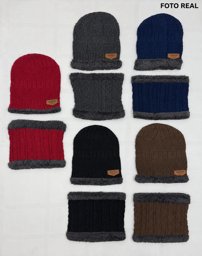 VH003 - Gorro con Bufanda Afelpada