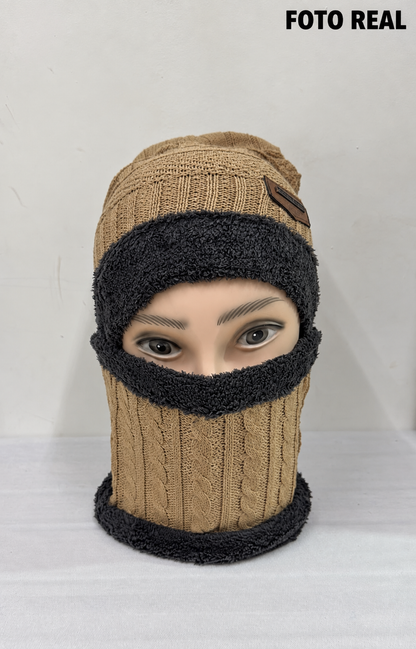 VH003 - Gorro con Bufanda Afelpada