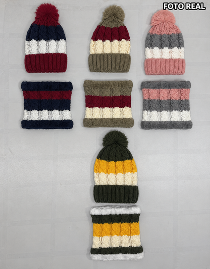 VH004 - Gorro con Bufanda Afelpada