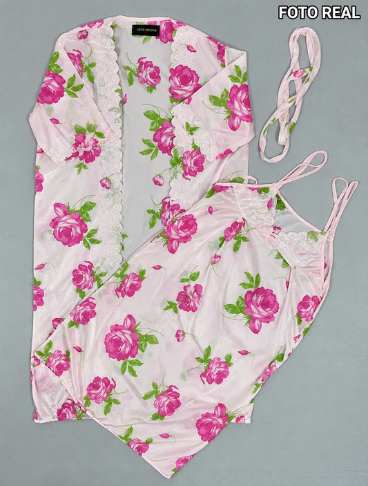 VP501 - Kimono con Vestido Floral