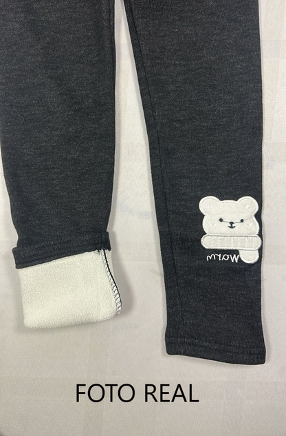 KLEG307 - Leggings Infantil Afelpado con Ositos