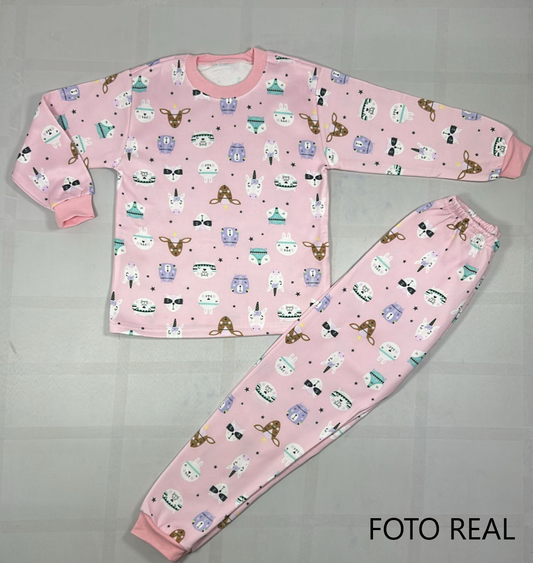 MKID100 - Conjunto Pijama Infantil Afelpado