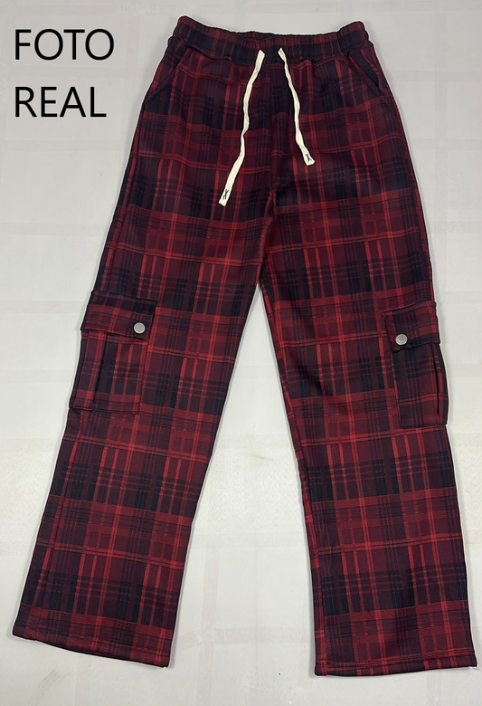 MYP001 - Pantalón Cargo Térmico de Cuadros
