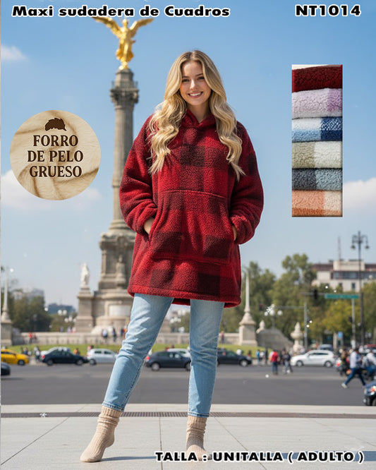 NT1014 – Maxi Sudadera de Cuadros