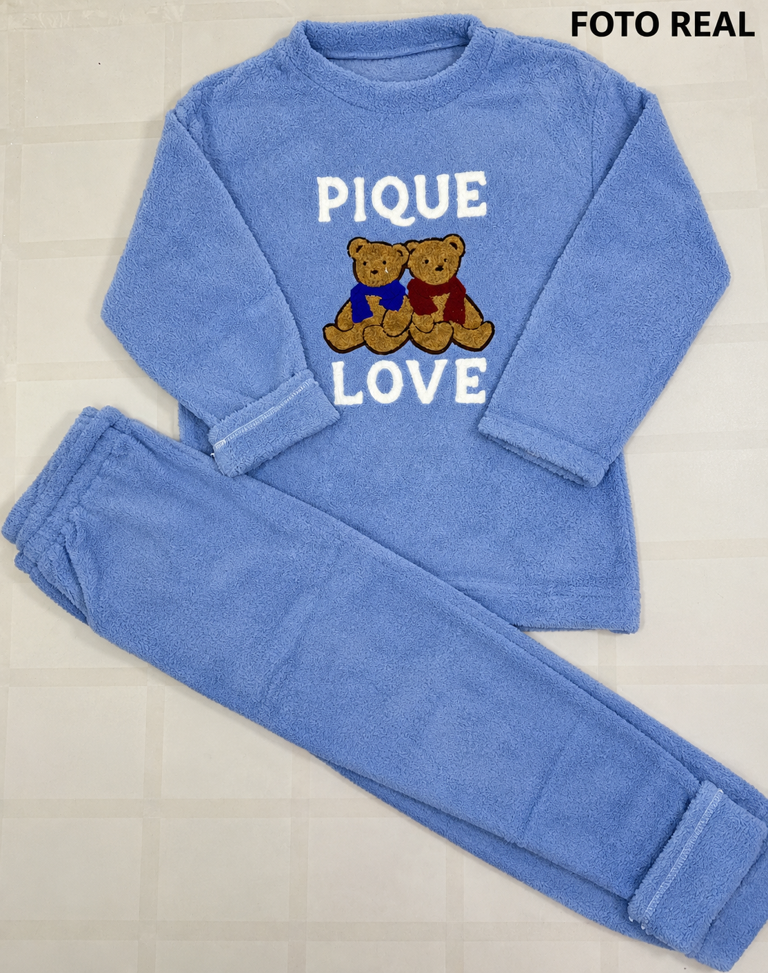 FK6322 - Conjunto de Pijama de Borrega con Ositos