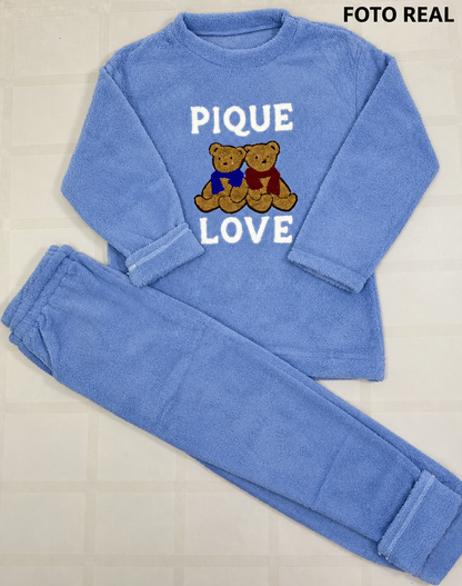 FK6322 - Conjunto de Pijama de Borrega con Ositos
