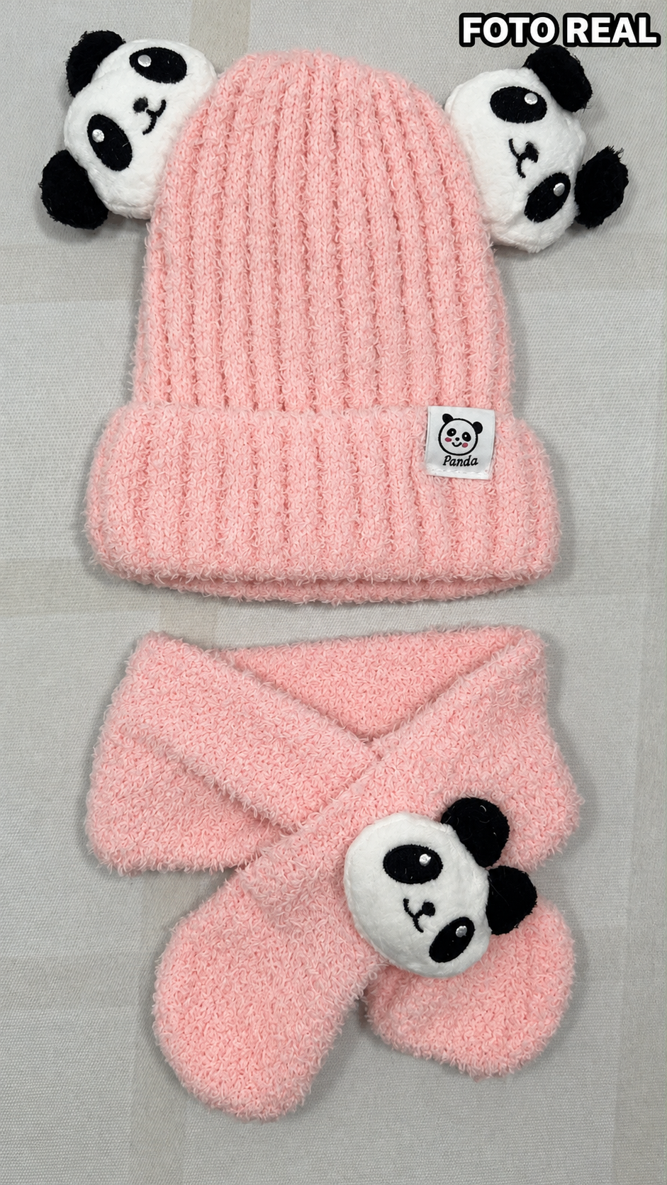 VHK322 - Set Infantil de Gorro con Bufanda de Panda