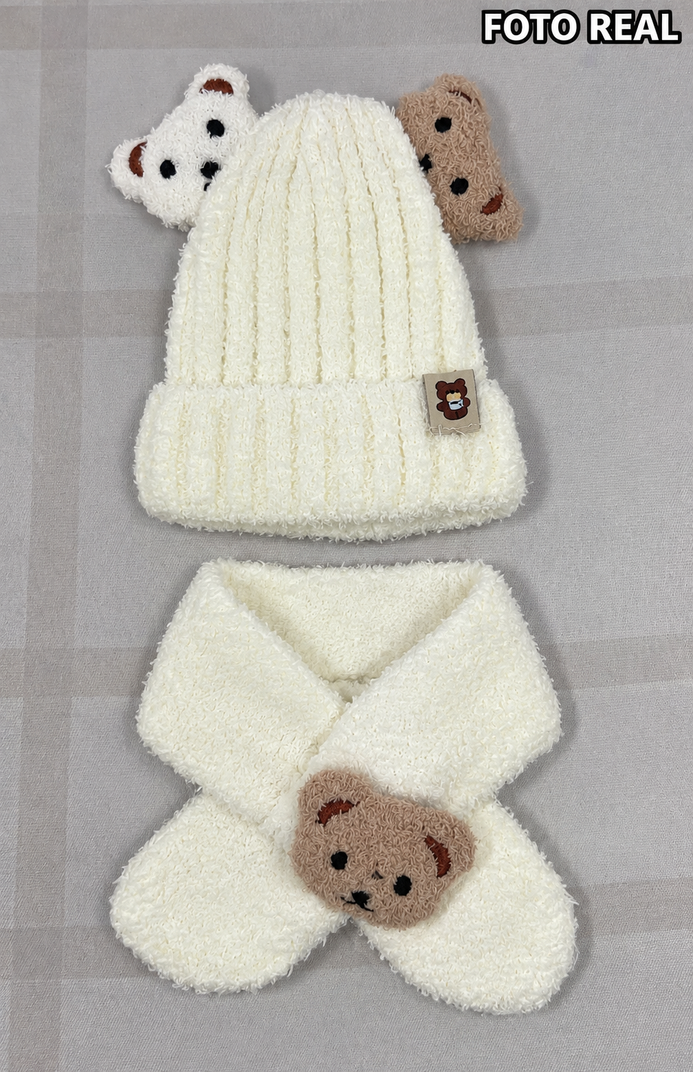 VHK321 - Set Infantil de Gorro con Bufanda de Osito