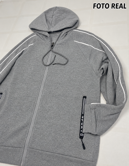 HCX52R - Chamarra Térmica de Caballero con Franjas Deportivas
