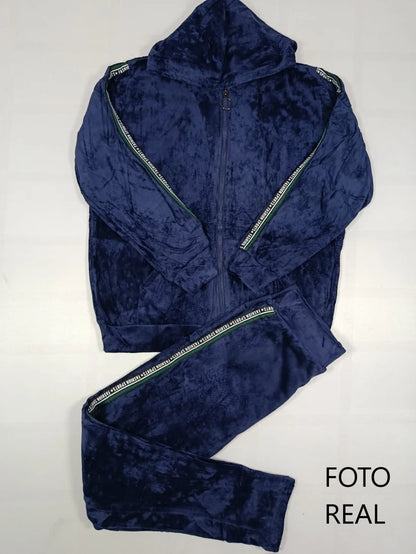TC196R - Conjunto Térmico de Dama de Terciopelo con Detalles Decorativos