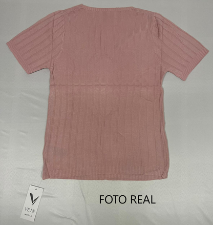 VB106 - Blusa acanalada manga media