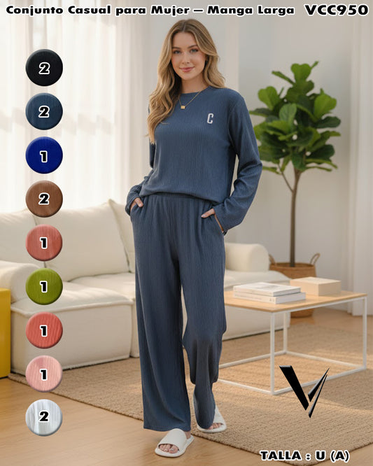 VCC950 - Conjunto Casual para Mujer — Manga Larga