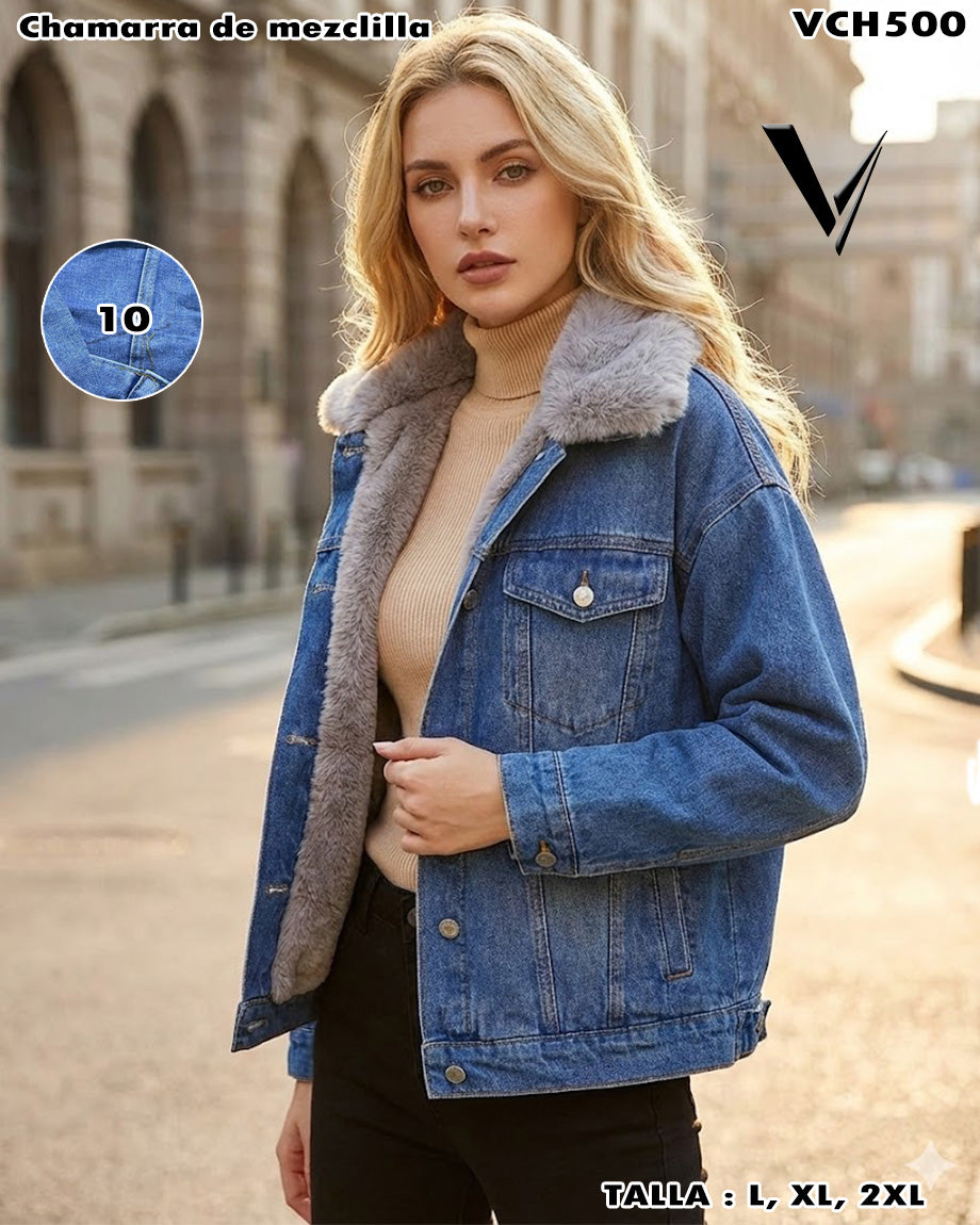 VCH500 - Chamarra Loose Fit sin Gorro