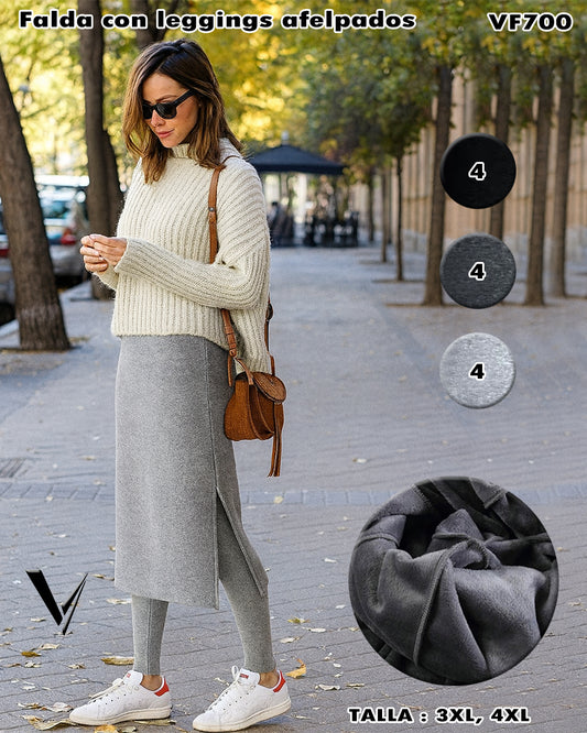 VF700 - Falda con leggings afelpados