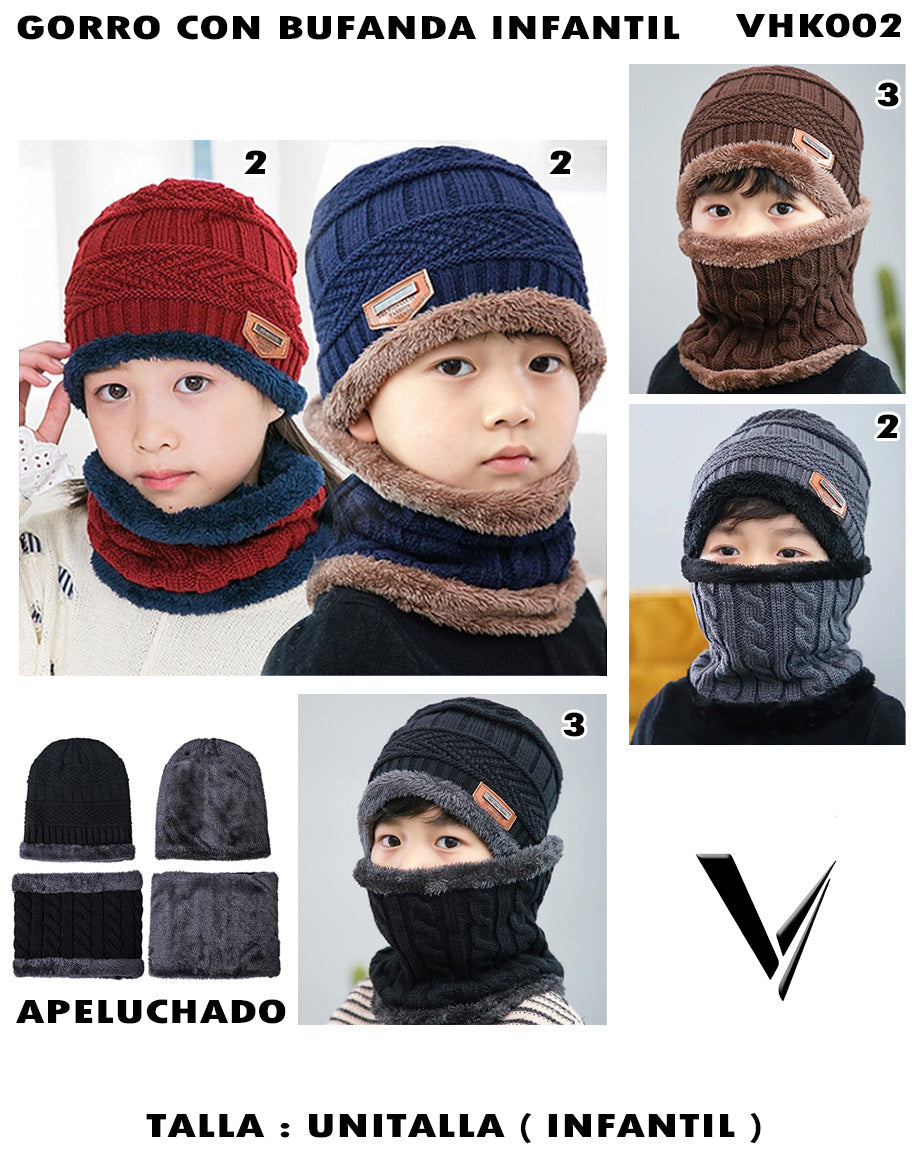 VHK002 - Gorro con bufanda infantil