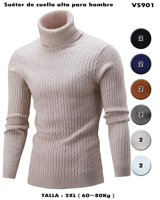 VS901 - Suéter de cuello alto para hombre