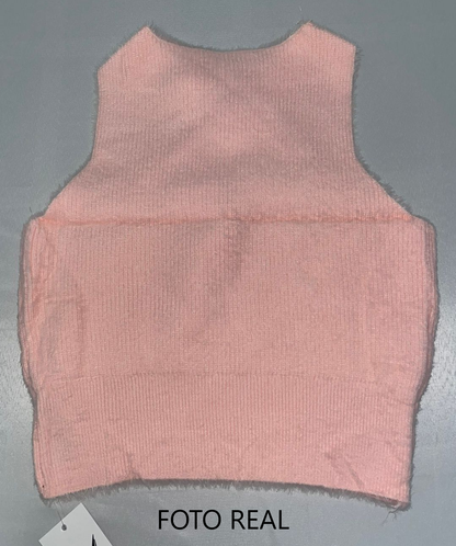 VT352 - Top Halter Cruzado de Punto Suave