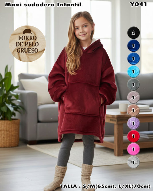 Y041 - Maxi sudadera infantil forrada térmica